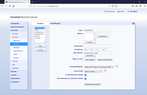 Screenshot Wake on LAN Konfiguration im Intra2net Business Server